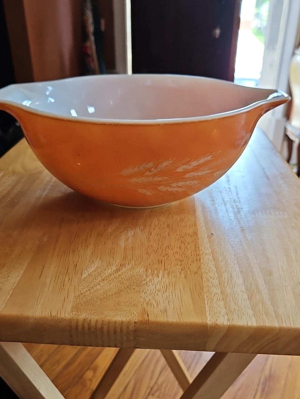 Pyrex Cinderella Harvest Wheat Orange And White 2.5 Quart Mixing Bowl # 443